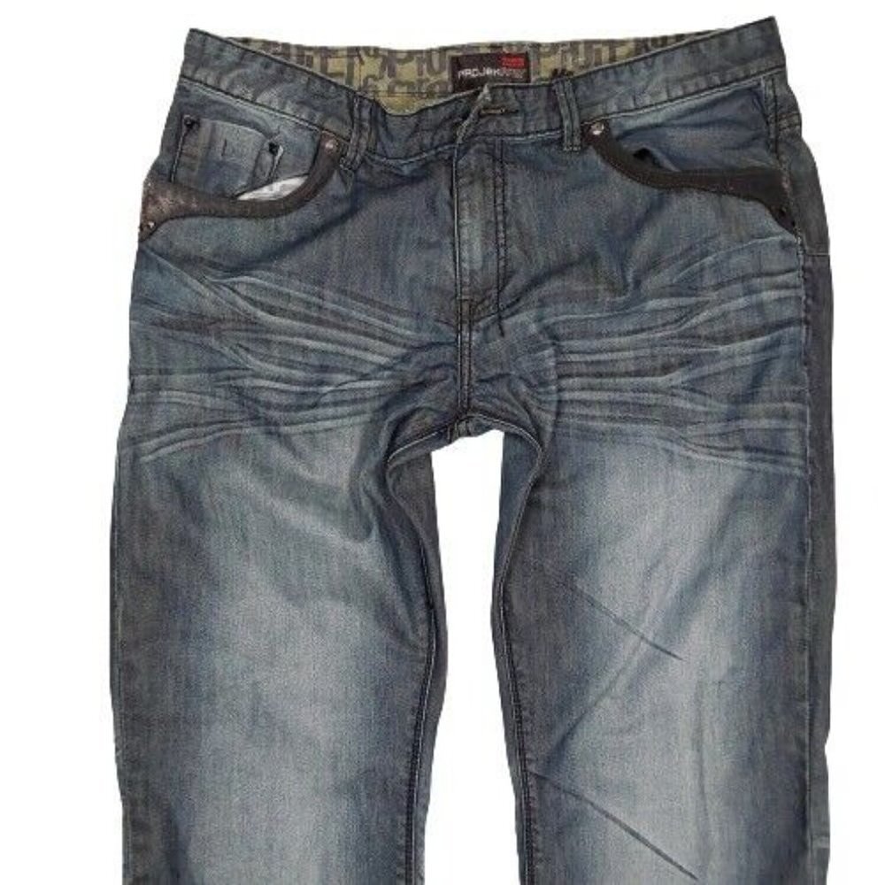 Men's Projek Raw Spirito Fresco Blue Denim Straight Jeans Pants Size 38